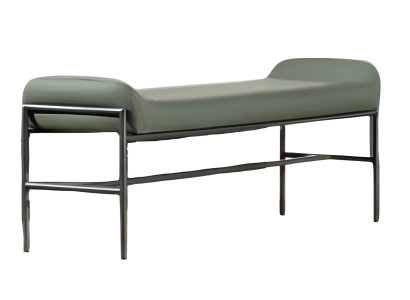Bank Sitzbank Polsterbank Schlafzimmermöbel Grün Kunstleder Sitzer
