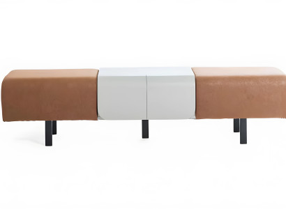 Bank Sitzbank Polsterbank Schlafzimmermöbel Braun Stoff Sitzer