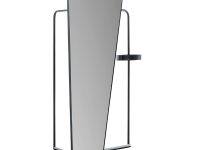 Standspiegel Spiegel Schublade Regal Kleiderbügel Metall Schwarz Deko