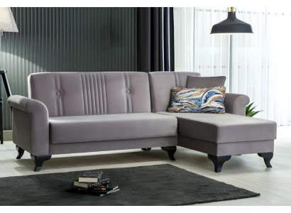 Kleines Ecksofa L Form Stoffsofa Sofa Couch Grau Bettfunktion Bettkasten