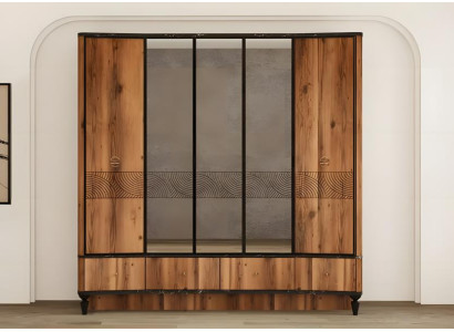 Kleiderschrank Holzschrank Schrank Schlafzimmerschrank Braun Holz