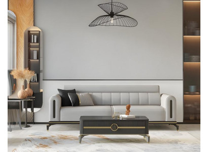 Dreisitzer Stoffsofa Sofa 3 Sitzer Grau Sofa Couch Design Polstersofa