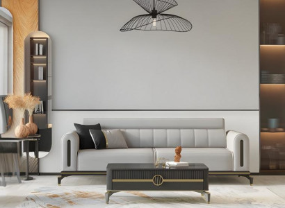 Zweisitzer Stoffsofa Sofa 2 Sitzer Grau Sofa Couch Design Polstersofa