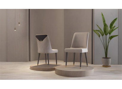 Esszimmerstuhl Küchenstuhl Stuhl Stoff Grau Esszimmer Sitzer Design