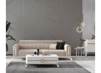 Zweisitzer Stoffsofa Sofa 2 Sitzer Beige Sofa Couch Design Polstersofa