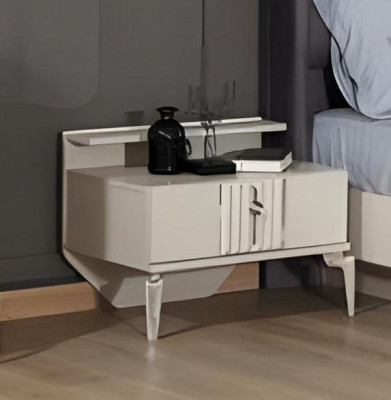 Nachttisch Nachtschrank Nachtkonsole Nachtkommode Beige Beistelltisch