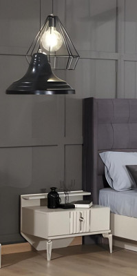 Nachttisch Nachtschrank Nachtkonsole Nachtkommode Beige Beistelltisch