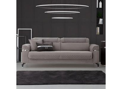 Zweisitzer Sofa 2 Sitzer Polstersofa Stoffsofa Grau Couch Moderne New