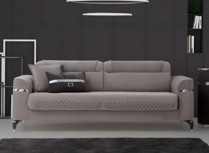 Zweisitzer Sofa 2 Sitzer Polstersofa Stoffsofa Grau Couch Moderne New