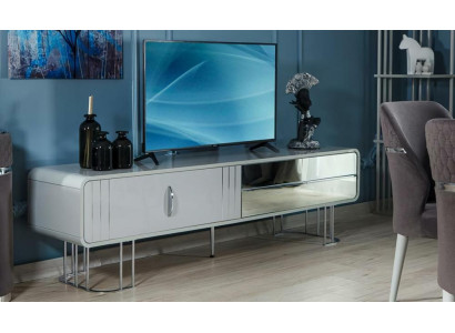 RTV Lowboard TV Ständer Sideboard Holz Holzschrank Weiß Wohnzimmer