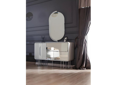 Kommode mit Spiegel Schminkkommode Schrank Holz Weiß Schlafzimmer Set