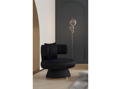 Stoffsessel Sessel Einsitzer Cocktailsessel Ohrensessel Schwarz