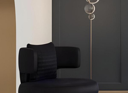 Stoffsessel Sessel Einsitzer Cocktailsessel Ohrensessel Schwarz