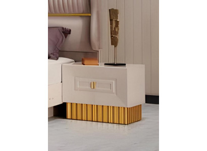 Nachttisch Nachtschränkchen Nachtkästchen Nachtschrank Holz Beige New