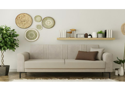 Zweisitzer Sofa 2 Sitzer Polstersofa Stoffsofa Couch Beige Wohnzimmer