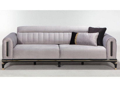 Stoffsofa Dreisitzer Sofa 3 Sitzer Polstersofa Couch Wohnzimmer Grau