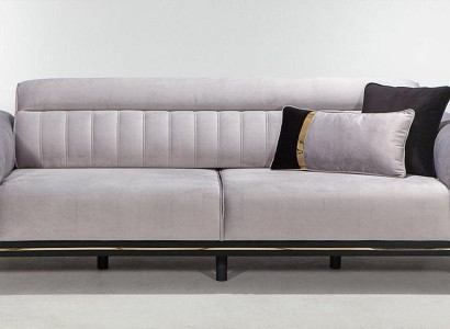 Stoffsofa Dreisitzer Sofa 3 Sitzer Polstersofa Couch Wohnzimmer Grau