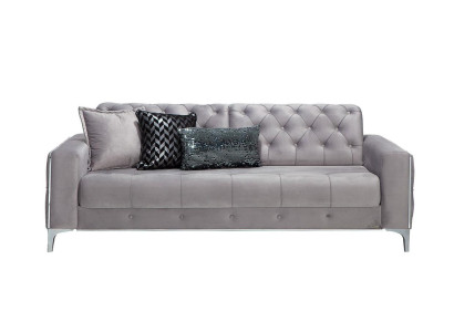 Polstersofa Stoffsofa Zweisitzer Sofa 2 Sitzer Couch Grau Wohnzimmer