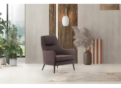 Stoffsessel Sessel Einsitzer Sitzer Polstersessel Braun Ohrensessel