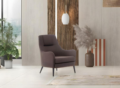 Stoffsessel Sessel Einsitzer Sitzer Polstersessel Braun Ohrensessel