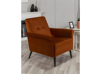 Stoffsessel Sessel Einsitzer Sitzer Polstersessel Orange Ohrensessel