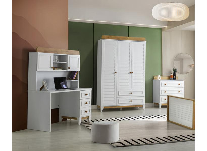 Schreibtisch Kleiderschrank und Kommode Set Kinderzimmer Schlafzimmer