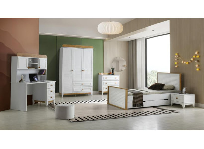 Garnitur Kinderzimmer Komplete Bett Kindermöbel Holz Weiß Set Schlafzimmer 5tlg