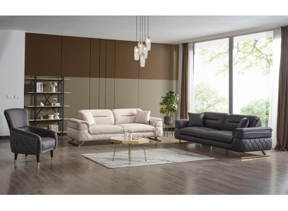 Sofagarnitur Polster Set Garnitur Wohnzimmer Sitz Sofa 3+2+1 Set Textil Sessel