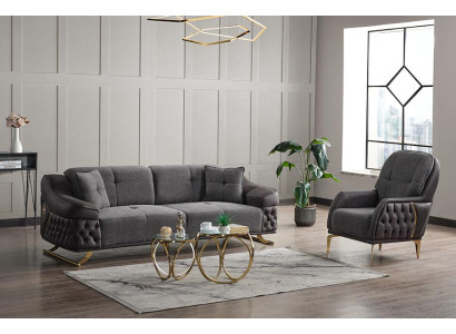 Wohnzimmer Sofagarnitur Dreisitzer Sessel Chesterfield Luxus Set 3 1 Sitzer