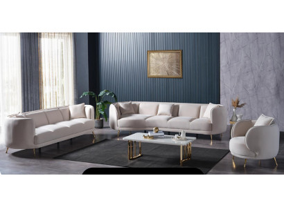 Couch Hochwertig Sofagarnitur 4 3 Sitzer Garnitur Weiß Moderne Sofa 1 Sitzer