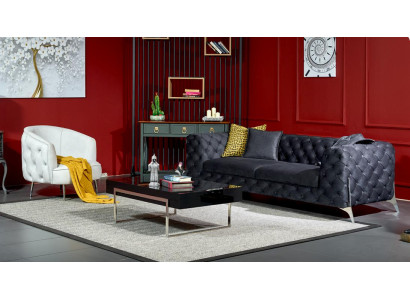 Wohnzimmer Sofagarnitur Chesterfield Sessel Luxus Couch Set Sofa 3 Sitze Sessel