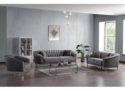 Couch Hochwertig Sofagarnitur 3 2 Sitzer Garnitur Grau Moderne Sofa 1 Sitzer