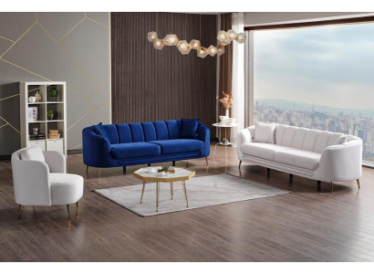 Wohnzimmer Sofagarnitur Dreisitzer Set 3 2 Sitzer Sessel Luxus Hochwertig Möbel