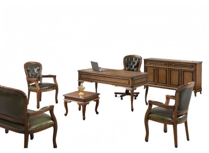 Chesterfield Sessel Sofa Couchtisch Arbeitszimmer Schreibtisch  Leder Sessel