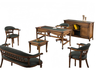 Arbeitszimmer Set 6tlg Sessel Sofa Couchtisch Schreibtisch Armstuhl Relaxsessel