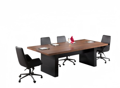 Arbeitszimmer Besprechungstisch 4x Stühle Büroausstattung Bürostuhl Schreibtisch