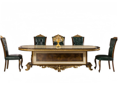 Besprechungstisch Meeting Konferenztisch Barock Esstisch Sessel Tisch 6tlg.