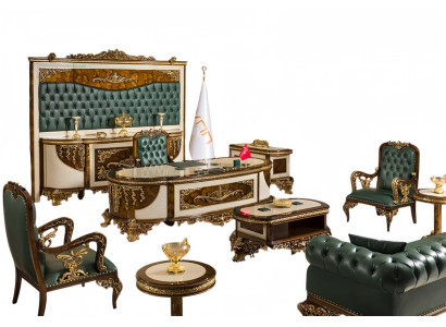 Arbeitszimmer Möbel Office Büroeinrichtung Tisch Sessel Sofa Sideboard 9tlg