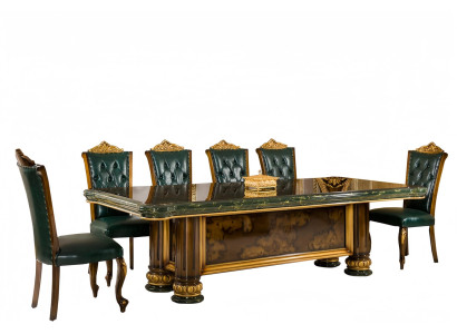 Klassischer Esstisch Besprechungstisch Sessel Gruppe Garnitur 7tlg. Set