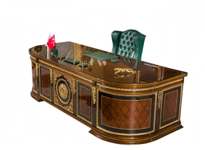 Chef Schreibtisch Büro Möbel Tisch 280cm mit Leder Chefsessel 2tlg Einrichtung