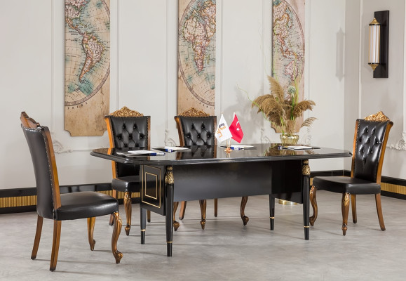 Büroeinrichtung 4xStuhle Besprechungstisch Luxuriös Premium Einzigartig Büro5tlg