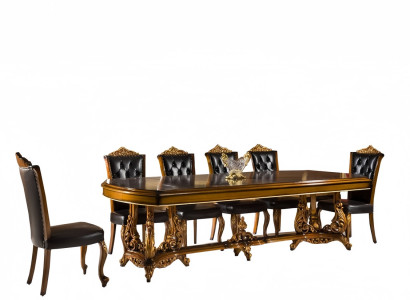 Besprechungstisch 6x Stühle Büro Zimmer Arbeitszimmer des Geschäftsführers 7tlg