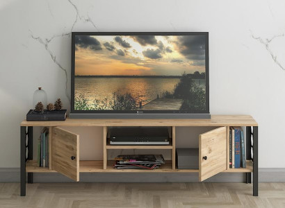 TV Lowboard Medienboard Unterschrank Fernsehtisch Fernsehschrank Kommode Loft