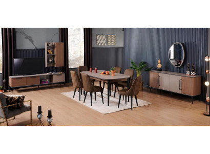 Essgruppe Esstisch Esszimmerset Stühle Konsole rtv Sitzgruppe Tisch Esszimmer