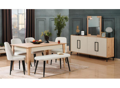 Esstisch Essgruppe Essmöbel-Set Tisch Esszimmer Sitzgruppe Esszimmerset Konsole