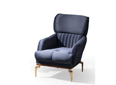 Sessel 1 Sitzer Wohnzimmer Moderne Design Elegantes Möbel Blau Luxus