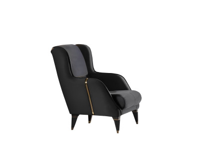 Sessel 1 Sitzer Wohnzimmer Moderne Design Elegantes Möbel Schwarz Luxus