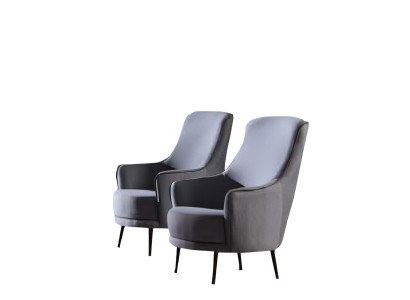 Sessel 1 Sitzer Wohnzimmer Moderne Design Elegantes Möbel Grau Luxus