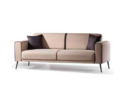 Dreisatzsofa Wohnzimmer 3-Sitzer Sofa Polster Möbel Stoff Beige Modern Couch
