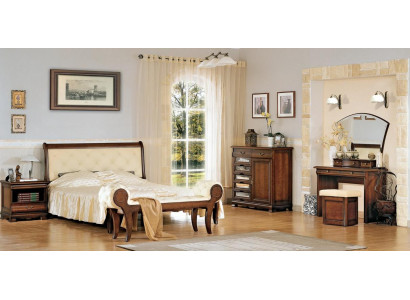 Schlafzimmer Set 5tlg Stilvoller Holzmöbel Bett 2x Nachttische Komplett Kommode